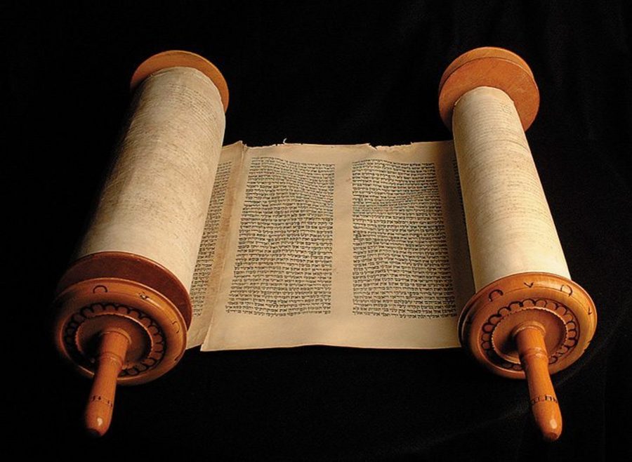 An open Torah scroll